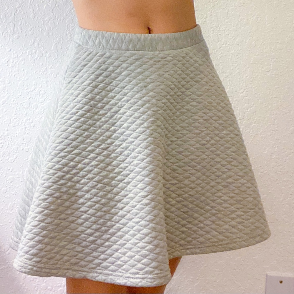 Grey Quilted Circle Skirt